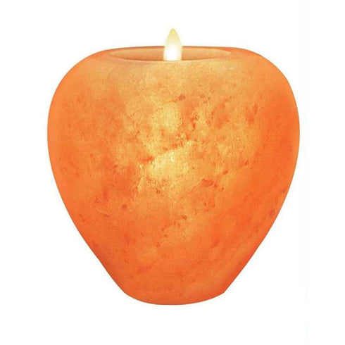 Himalayan Glow Apple Style Himalayan Pink Salt Candle Holder 1.8 Lbs